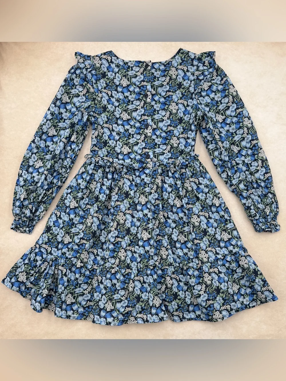 Janie and Jack Blue Floral Smocked Dress